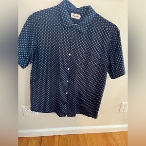 Taylor stitch navy floral short sleeve shirt size 44